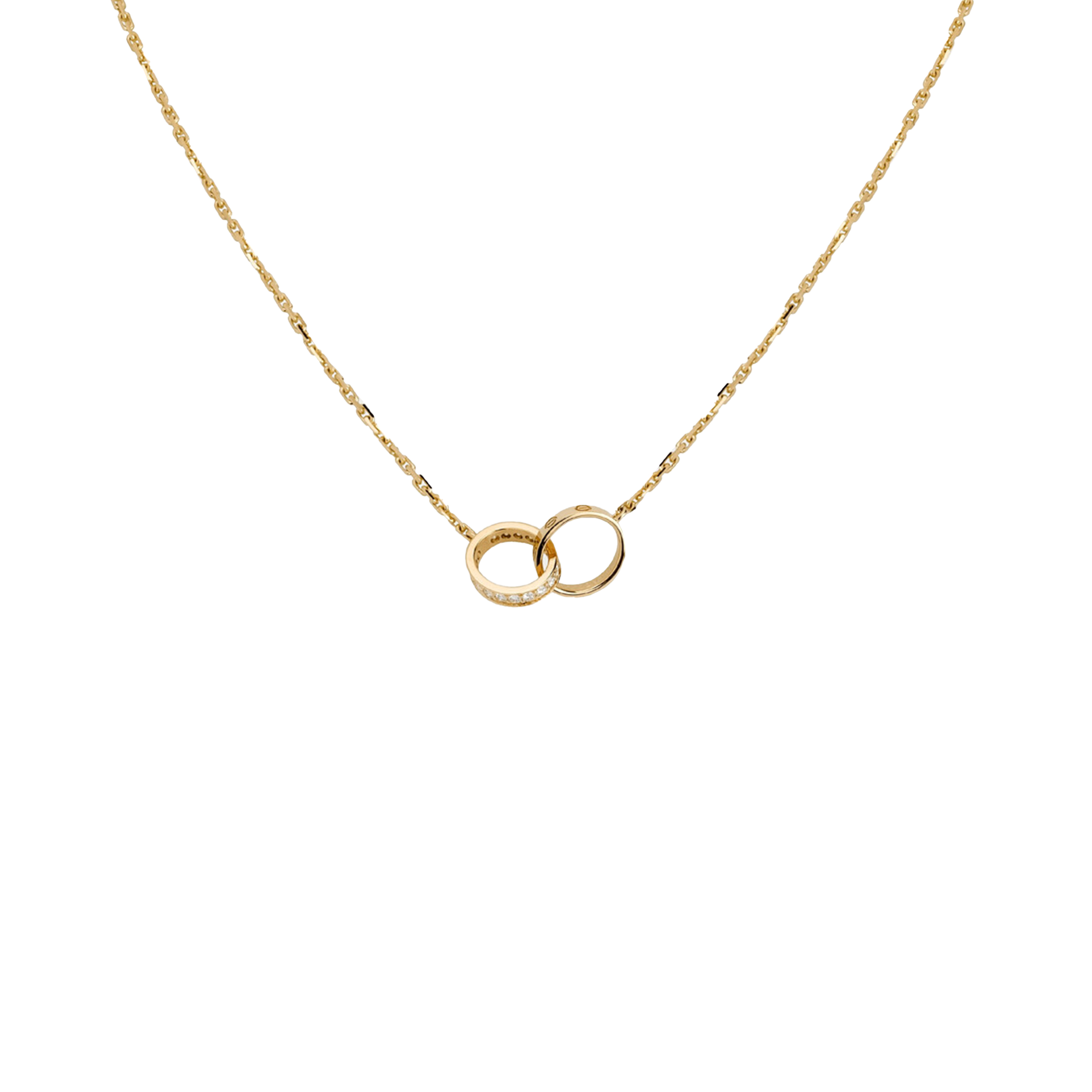 CARTIER LOVE NECKLACE, SEMI-PAVED B7013800